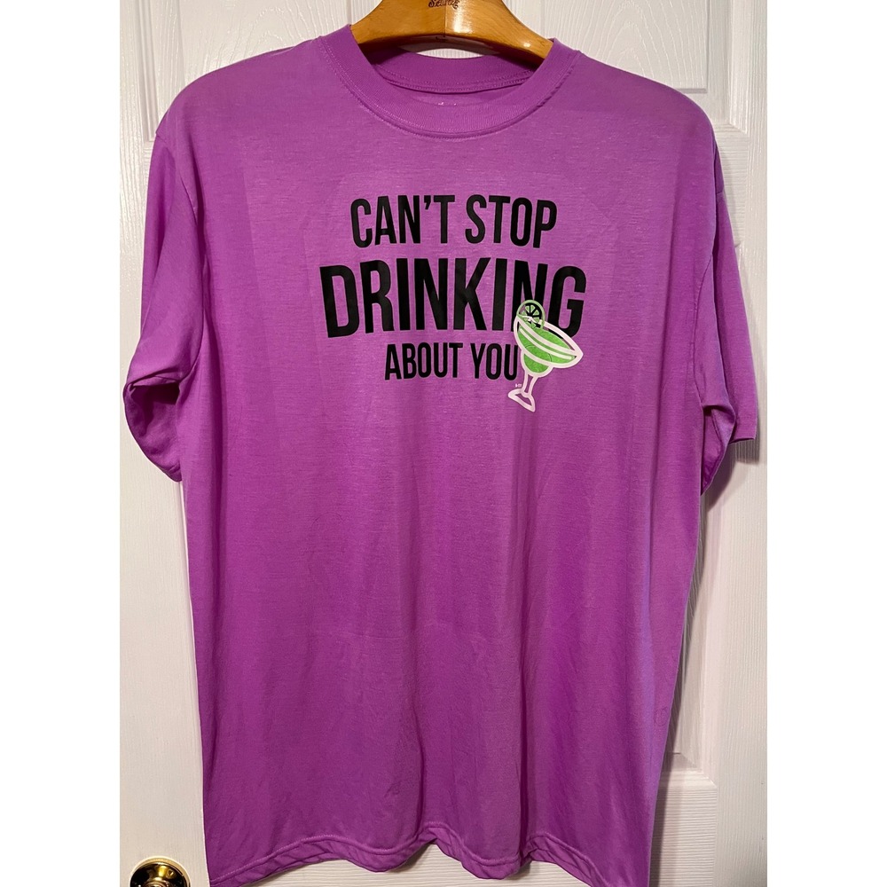 Alvins Island Cant Stop Drinking About You Purple‎ Graphic Tee Margarita 2X